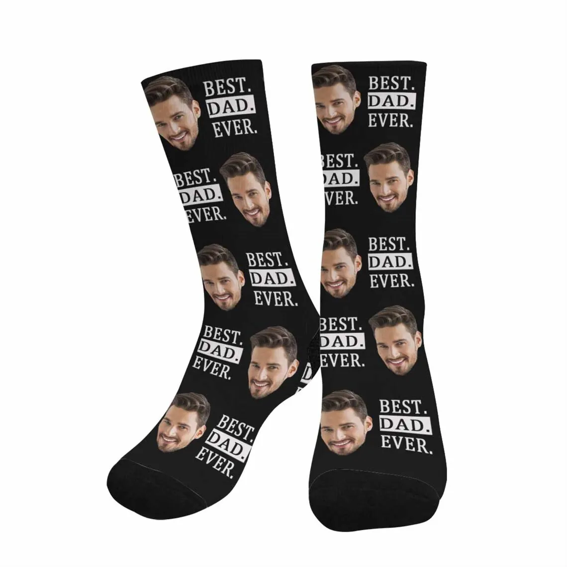 Custom Socks For Best Dad Ever Personalized Photo Print Father's Day Gifts Father-to-be Socks With Face Daddy Birthday Socks