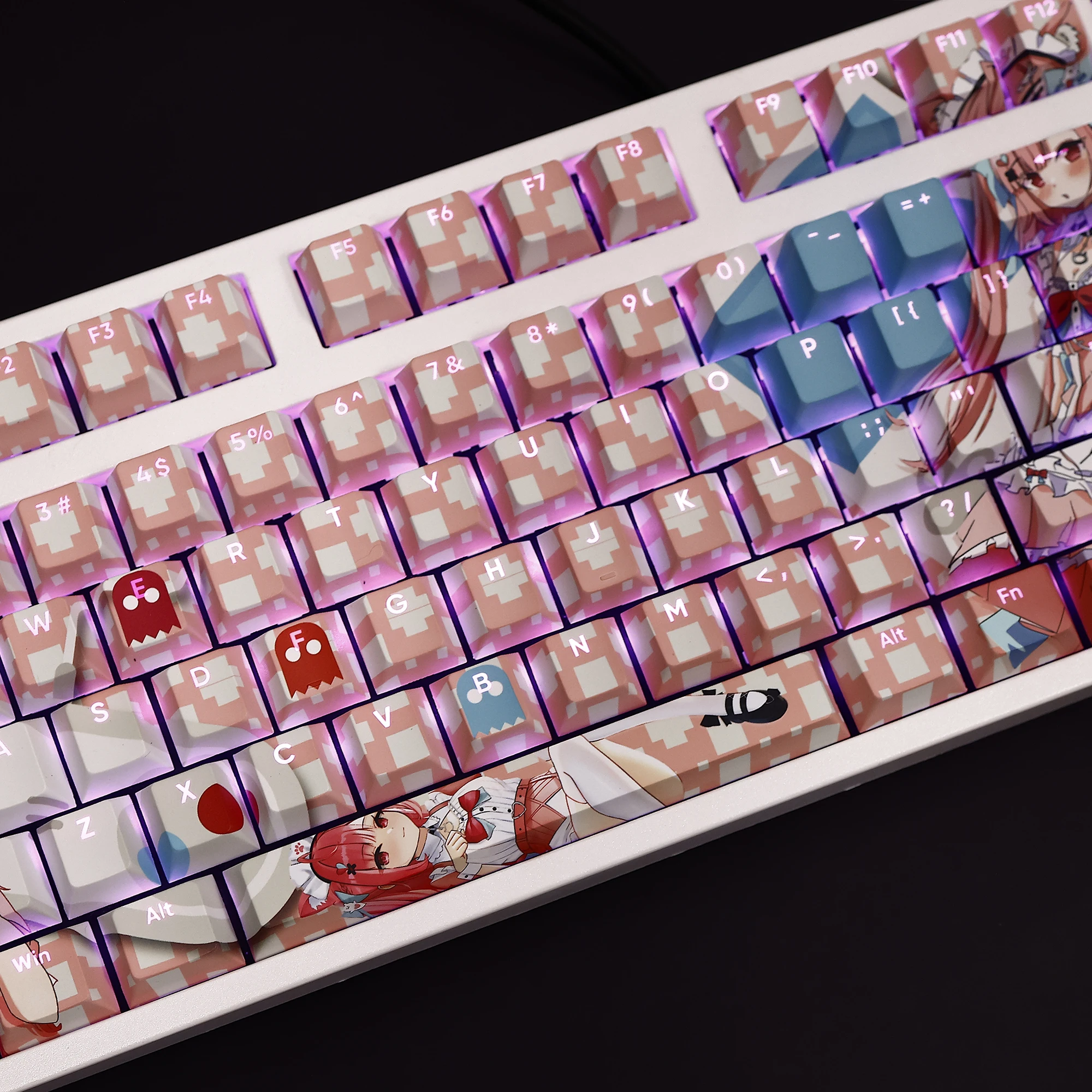 108 клавиш/набор Юки Сакуна милые колпачки для клавиш из ПБТ аниме-игры красивые