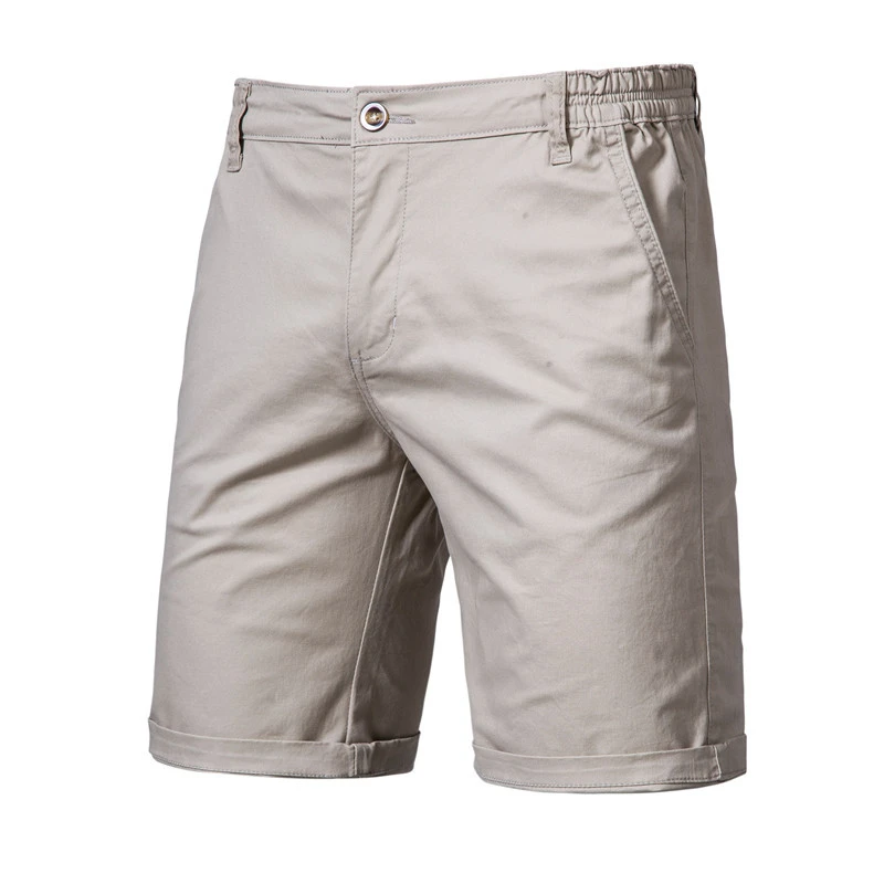 

Men's Summer New Shorts Cotton Solid Color High Quality Five-Point Shorts Casual Business Social Straight Shorts Male