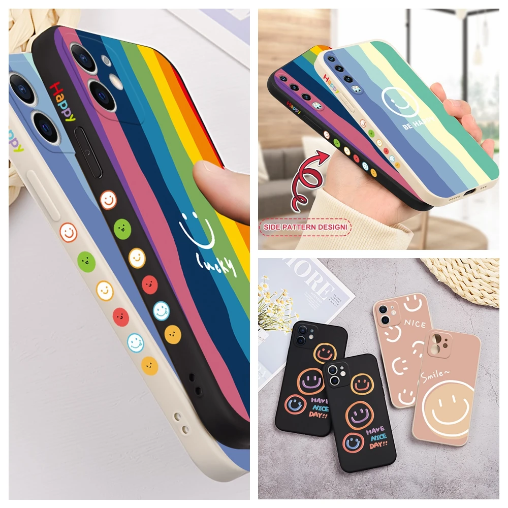 Чехол для телефона Huawei P50 P40 P30 P20 Pro чехол с боковым улыбкой P10 P9 Lite Защитная крышка
