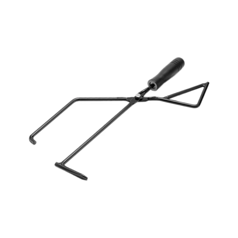 

Outdoor Hammer Carbon Clip Camping Barbecue Clip Beech Handle Carbon Clip Tongs ,Black