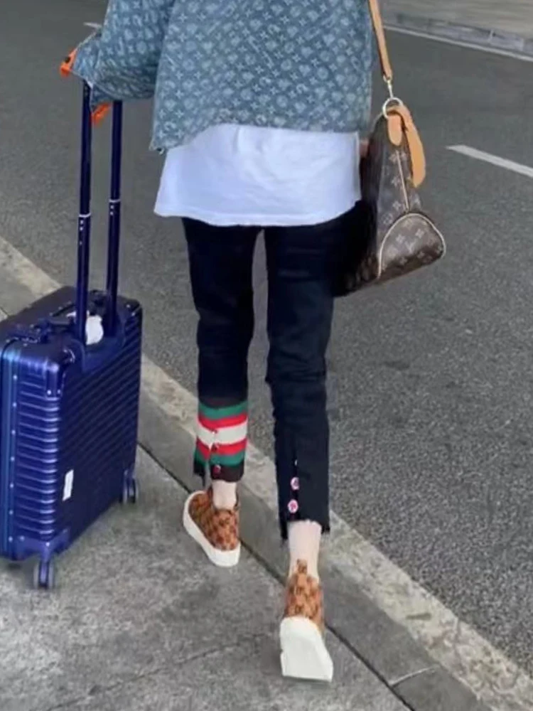 Y2k Big Size 2023 New Summer Thin Small Straight Leg Jeans Female Fat Mm Thin Nine Minutes Smoke Pipe Pants