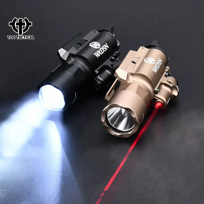 Surefir X400 Ultra X400U Tactical Flashlight With Red/Green Laser+White Weapon Scout Light Constant Momentary Strobe Torch