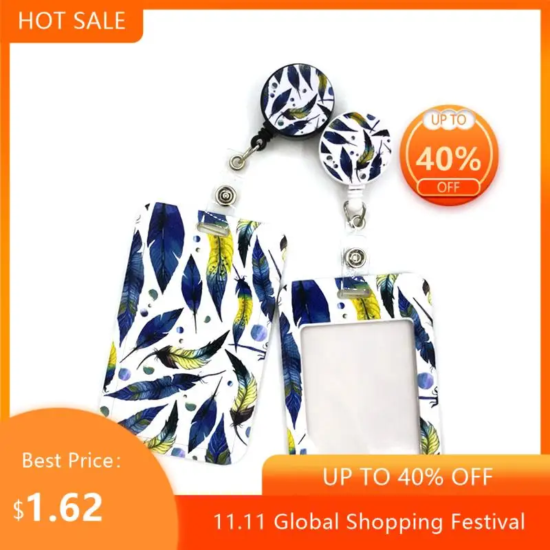 

Держатель для кредитных карт с голубым звездным небом и перьями