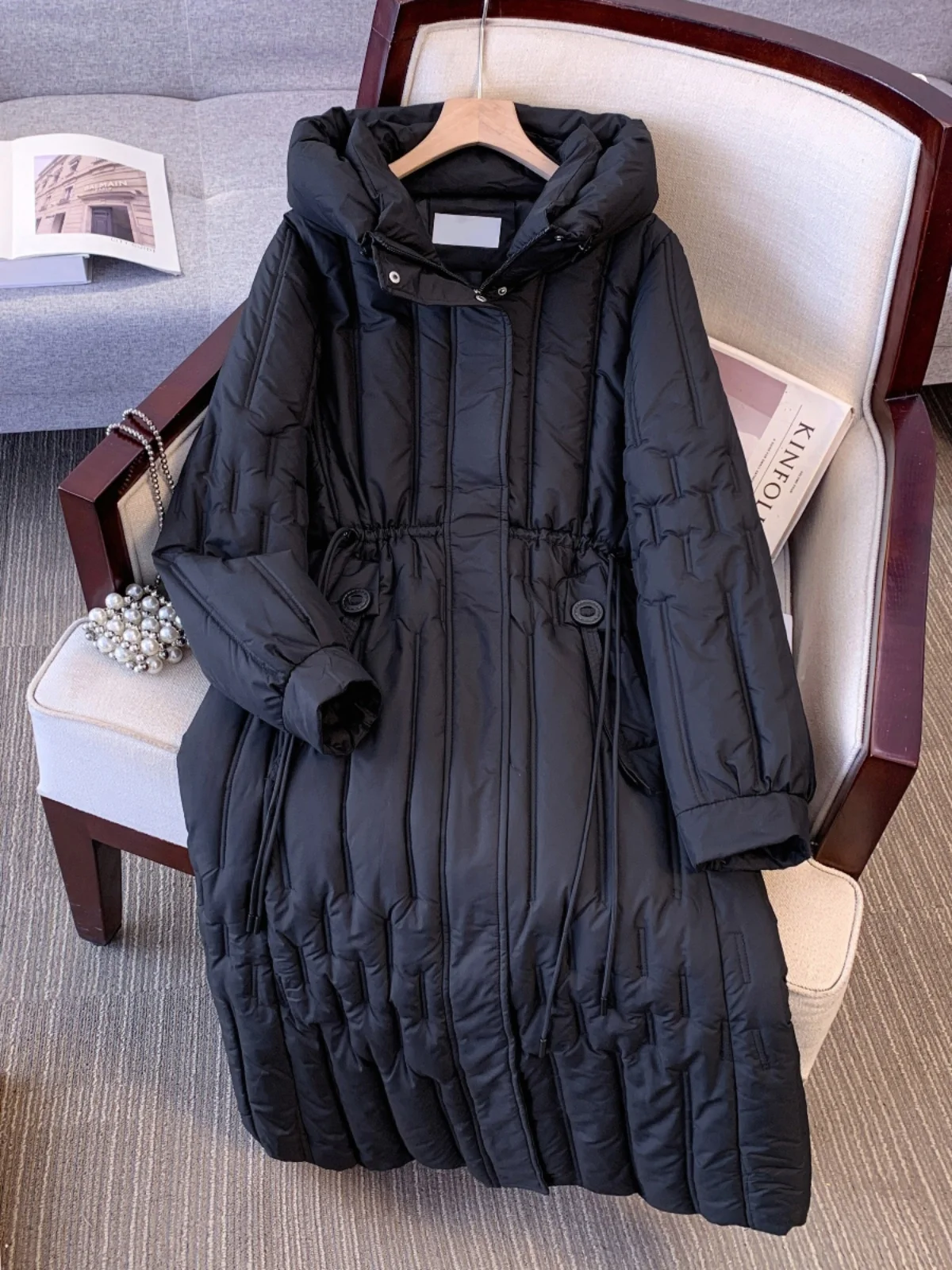 Ankela Красная пуховая куртка на хлопковой подкладке для женщин зима 2023 новые