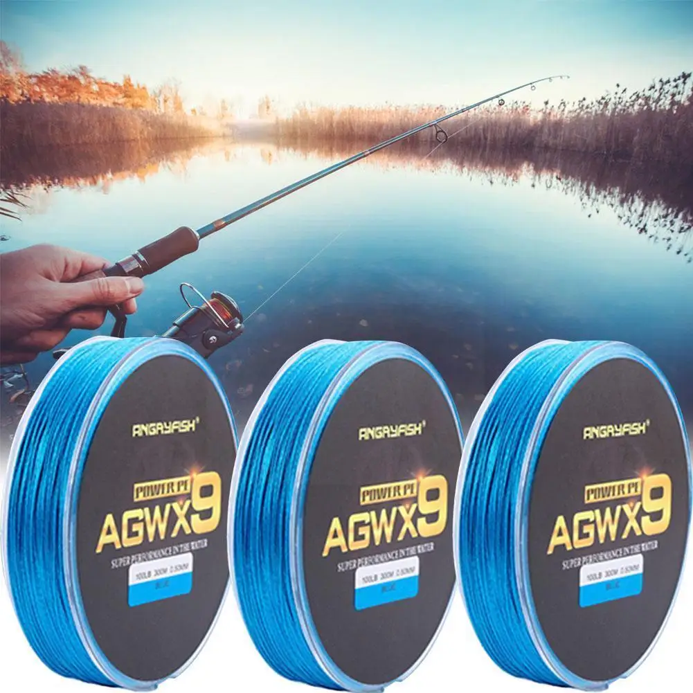 

9 Strands Braided Blue Fishing Line 500m/547yd Weaves Super Tool Line Strong Fishing Accessories 15lb-70lb Pe M2k9