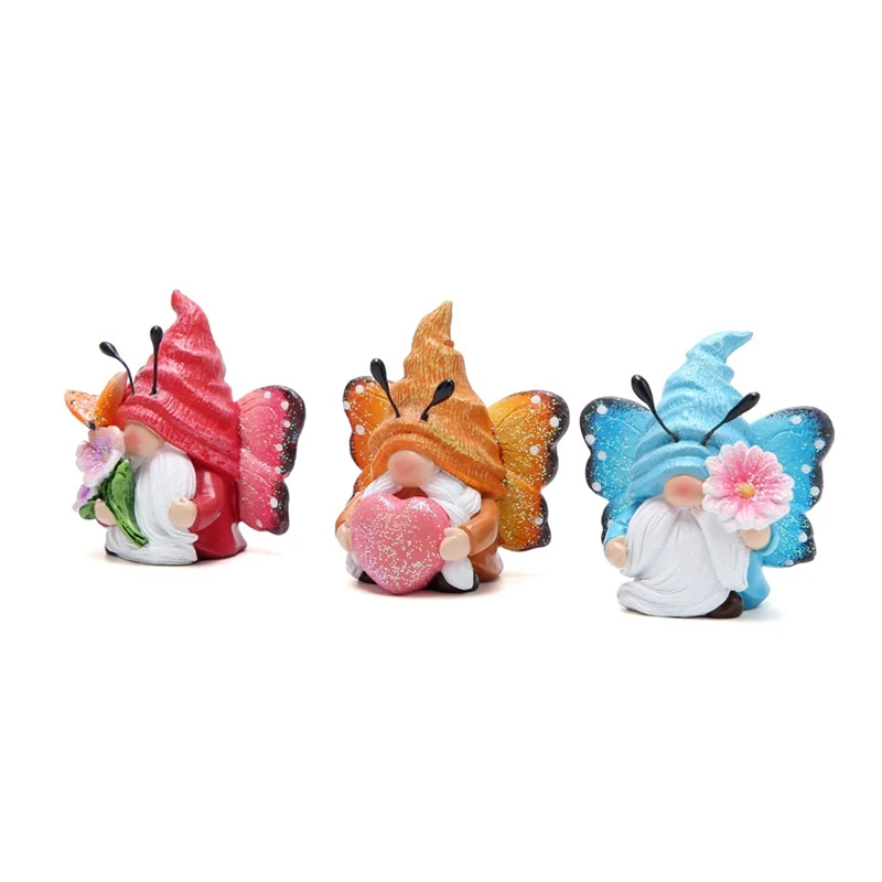 

3PCS Spring Butterfly Gnomes Decorations Butterfly Decor Gifts Summer Butterfly Gnomes Figurine Decorations Home Table
