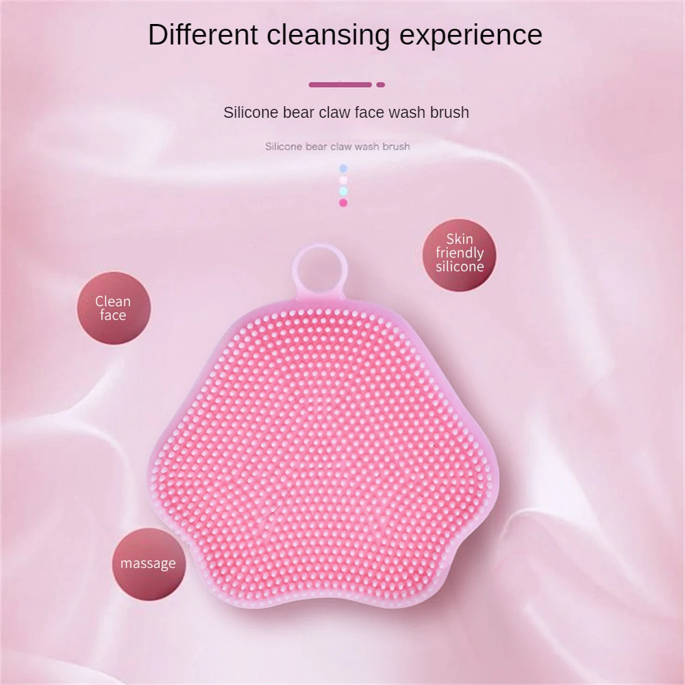 

Cleansing Brush Suction Cup Skin Friendly Bear Paw Flower Shaped Silicone Face Brush Hair Wash Brush Manual Makeup Removal Brush