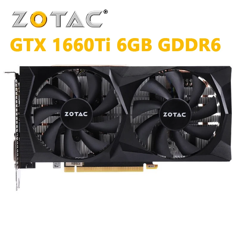 

ZOTAC GeForce GTX 1660Ti-6GD6 Graphic Cards GPU Map For NVIDIA GTX 16 series GTX1660Ti 6GB 12nm 1660 GTX 1660ti Video Card Used