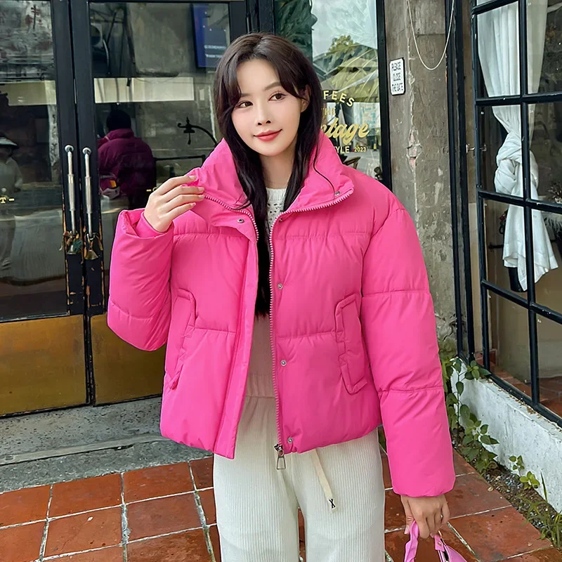 Новая зимняя куртка женские короткие парки модное пальто с воротником-стойкой