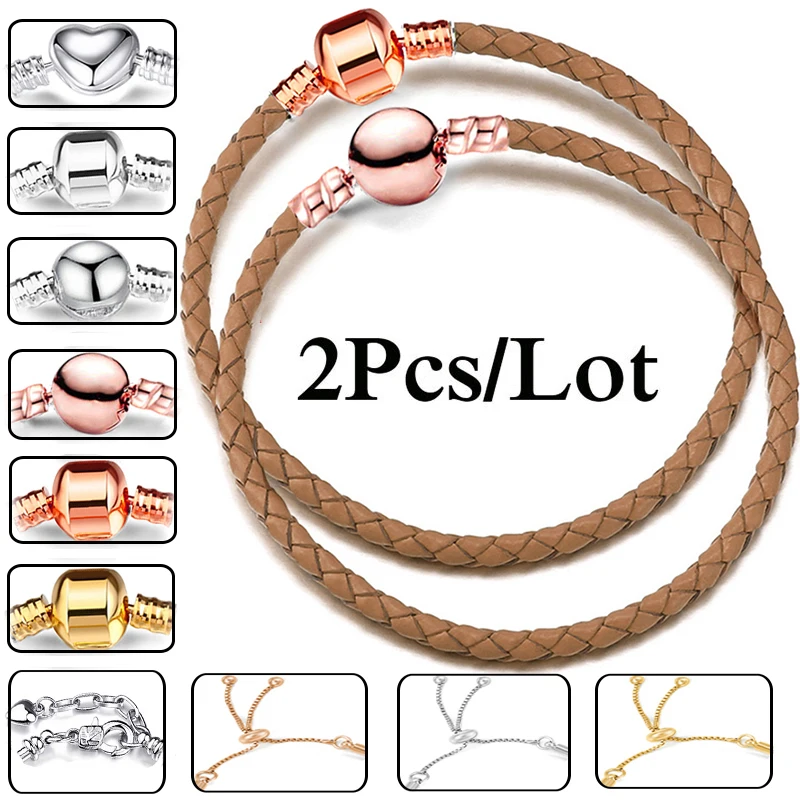 

2 шт./партия, винтажные серые кожаные браслеты-цепочки с бусинами