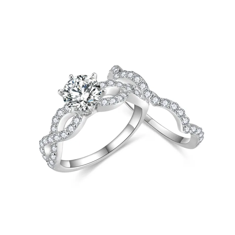 Следуйте за облаком 6 5 мм круглые обручальные кольца с муассанитом 1 карат для