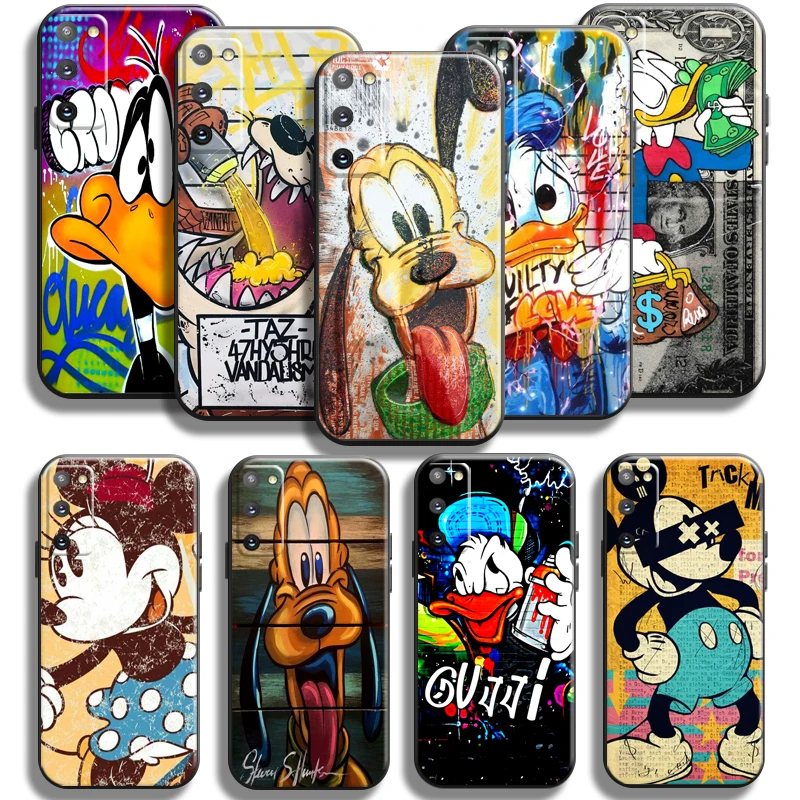 

Disney Graffiti Mickey Duck Phone Case For Samsung Galaxy S22 S21 S20 Plus Ultra 5G Case For Samsung S21 S20 FE Funda Coque