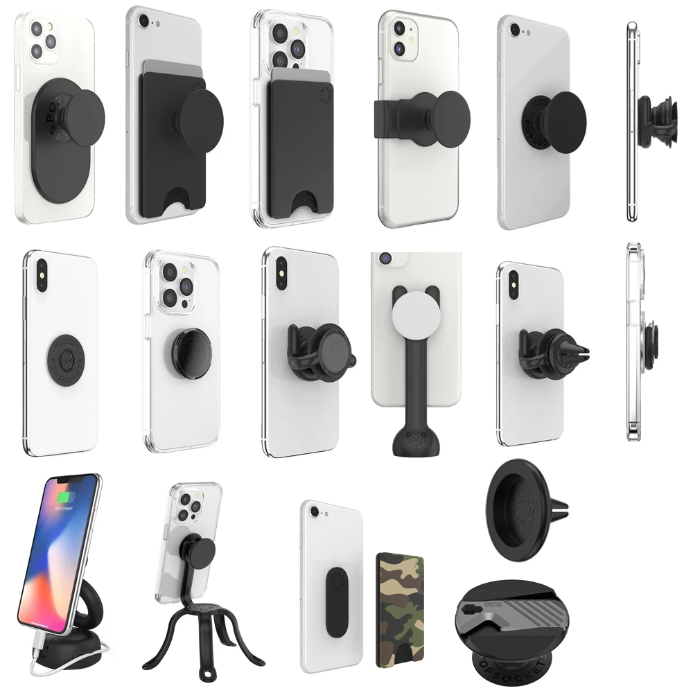 PopMount 2-Bike MagSaf PopGrip Base Slide Stretch Премиум-крепление для телефона/ручка/кошелек