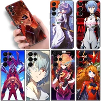 anime evangelion phone case for samsung galaxy s22 s21 ultra s20 fe s8 s9 s10e s10 plus lite s7 edge 5g black soft cover