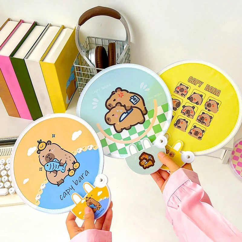 Мини-портативные Складные Круглые Ручные Вентиляторы С Мультяшным Животным