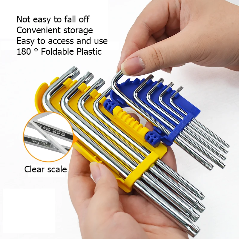 FUTE 9/12 шт. Набор шестигранных ключей Imperial Wrench L Ключи Размер шестигранного ключа