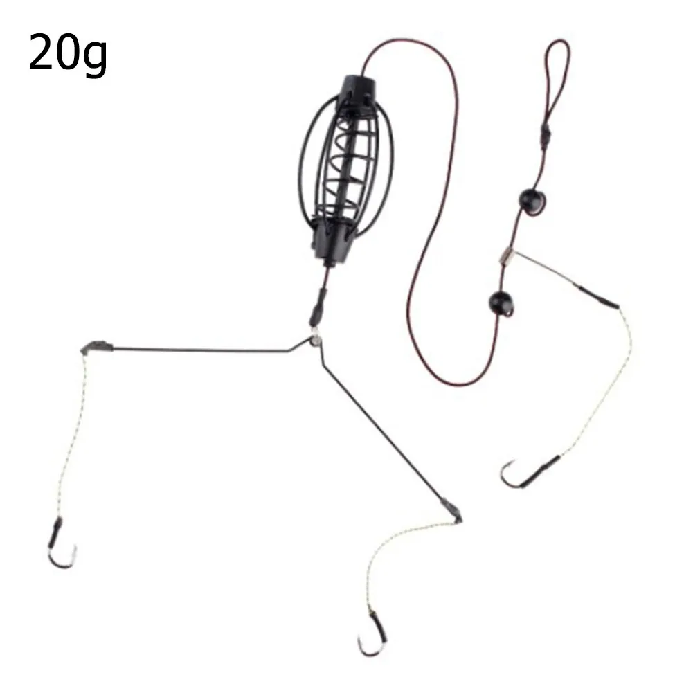 

Fishing Bait Cage Line Group 1pcs 35cm Black Hook Sinking Inline Method Feeder Cage Hook Rig Set Coarse Carp Fishing Tackles Set