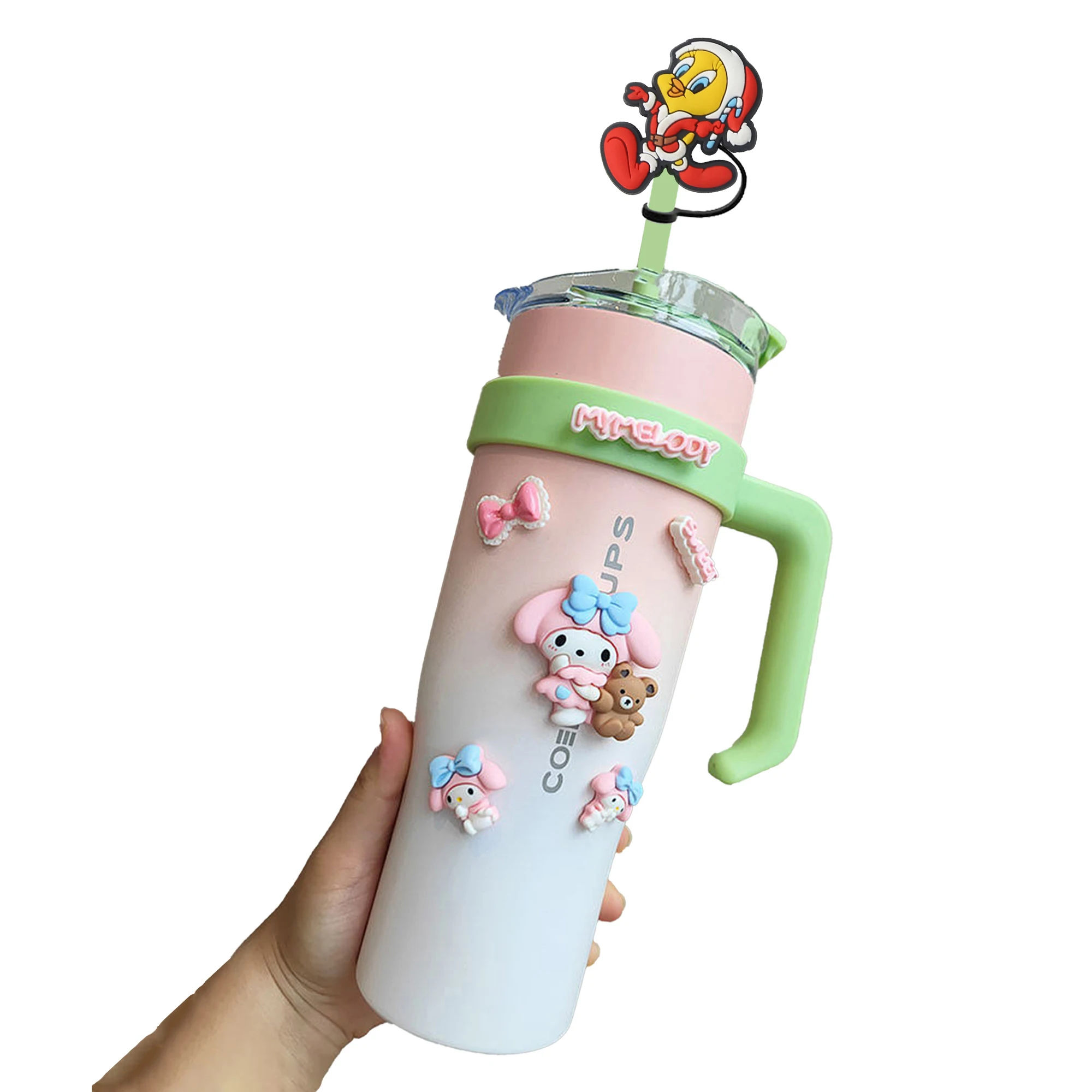 Силиконовые соломинки Disney Stitch с героями мультфильмов для стеклянных бутылок