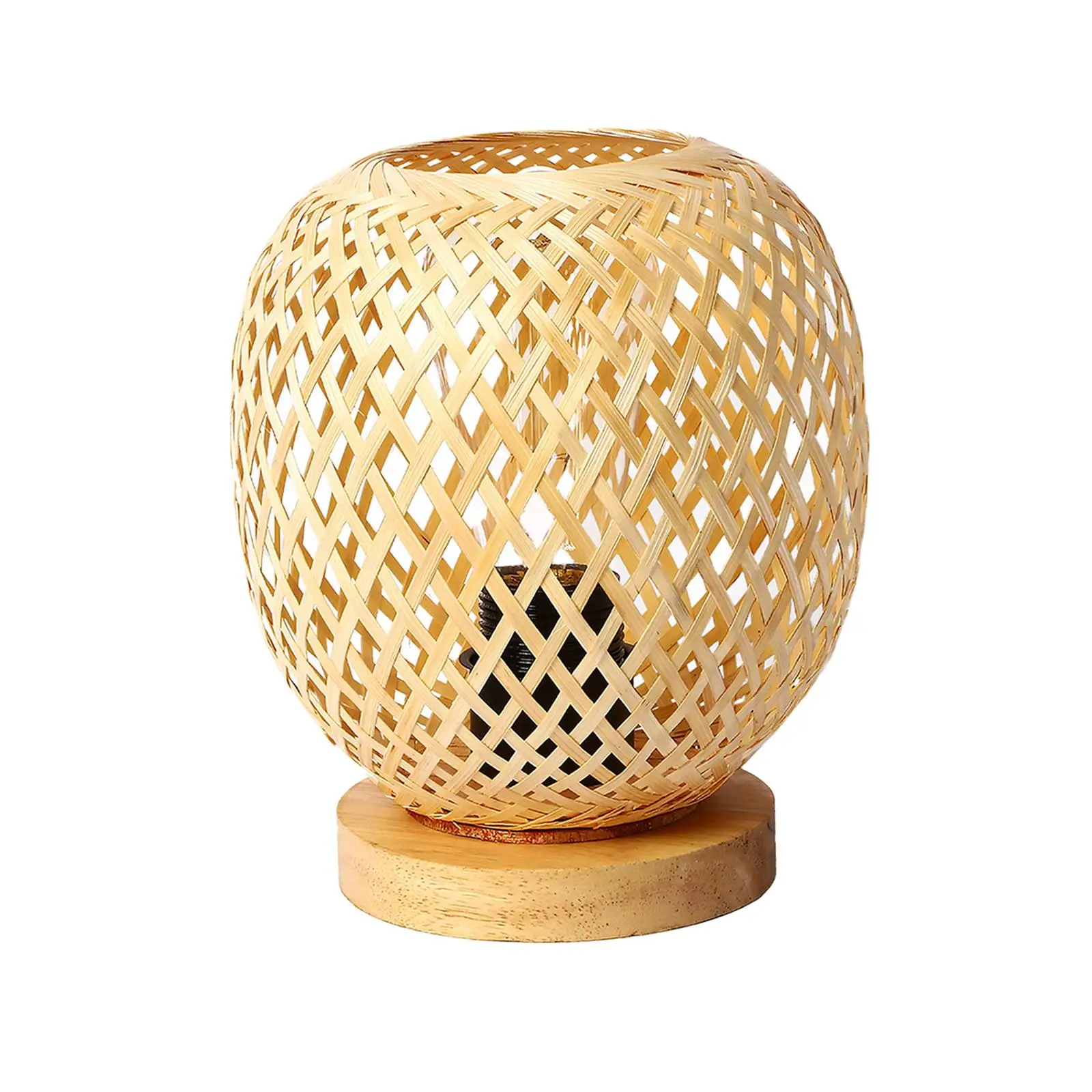 

Rattan Table Lamps Night Light Decoration Standing Lamp Attachments Simple for Bedside Photography Restaurant Office EU Apapter