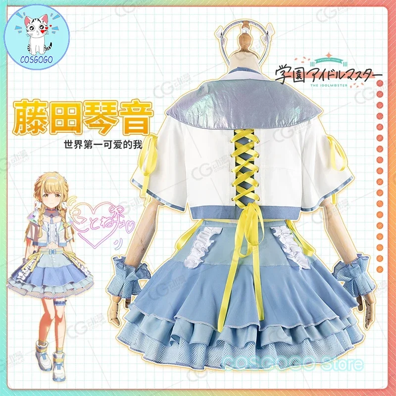 COSGOGO Gakuen IDOLM @ STER Kotone Fujita/Saki Hanami Косплей Костюм Хэллоуин Игровой Женское Платье