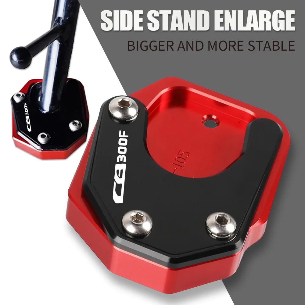 

CB 300F LOGO For Honda CB300F 2014 2015 2016 2017 2018 Motorcycle Side Stand Enlarger Pad Support extension Side brace assist