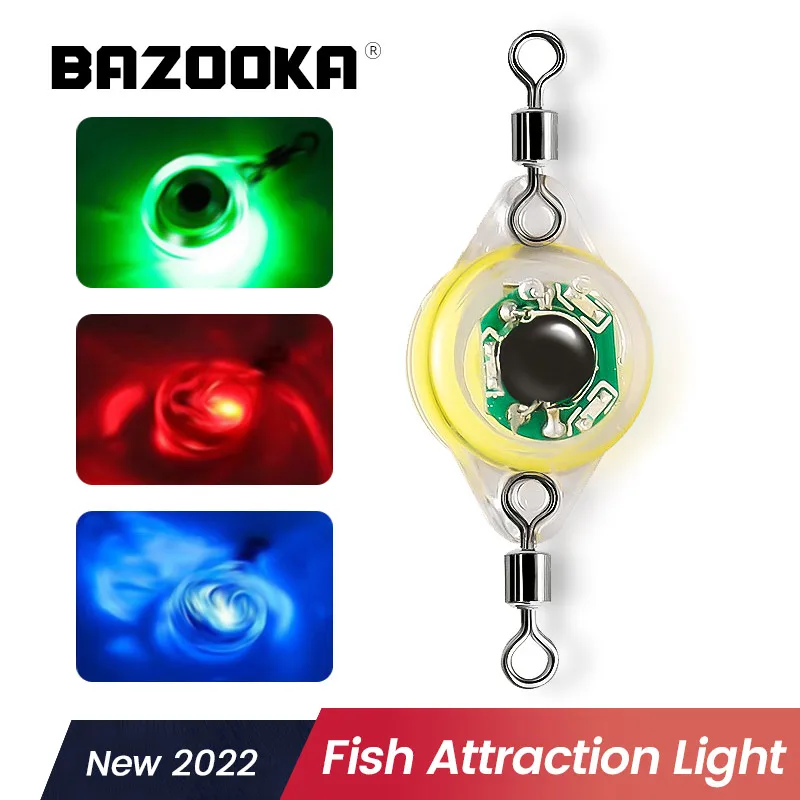 

Bazooka 20pcs Fish Attraction Lamp Fishing Lure Mini LED Light Underwater Attract Luminous Squid Bait Drop Night Winter Bait