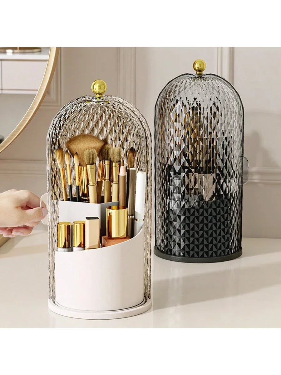 Вращающаяся косметичка с пылезащитной раздвижной дверцей для туалетного