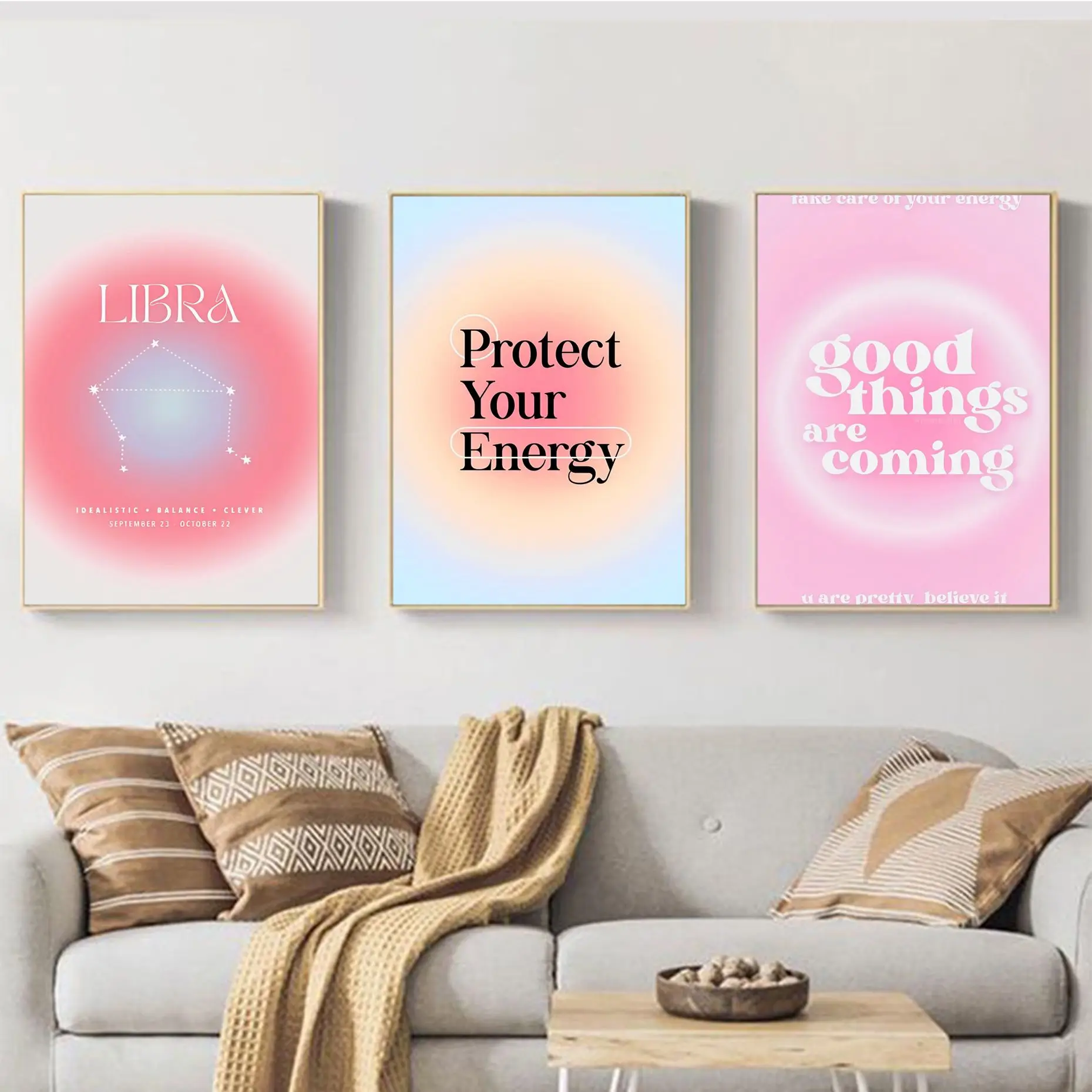 

Gradient Aura Energy Art Classic Vintage Posters Decoracion Painting Wall Art White Kraft Paper Kawaii Room Decor