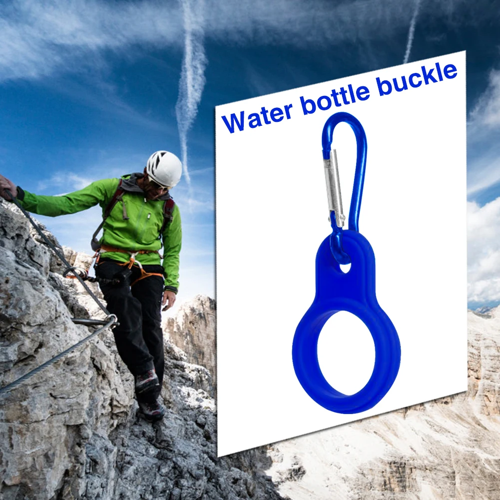 

Outdoor Kettle Buckle Hook Carabiner Camping Tools Silicone Water Bottle Holder for Family Outdoor Camping Accessories