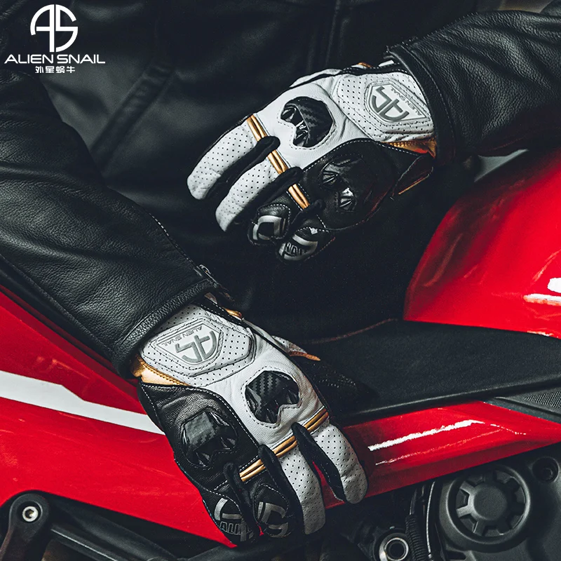 ALIEN SNAIL мотоциклетные кожаные перчатки винтажные мужские защитные сенсорный