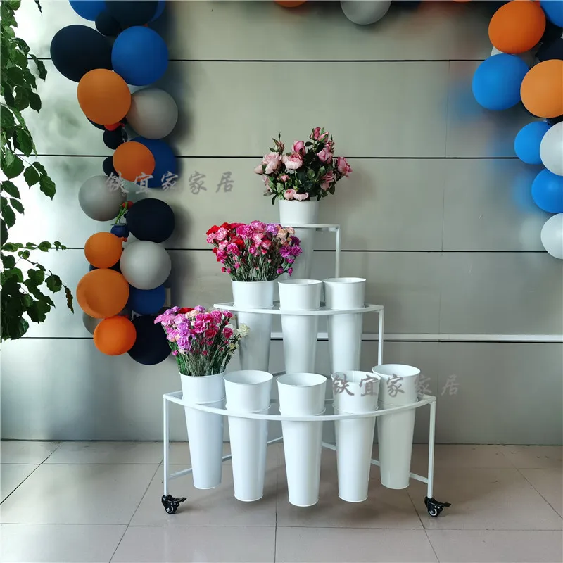 Стойка для выставки цветов Многоуровневая лестница качели с универсальным