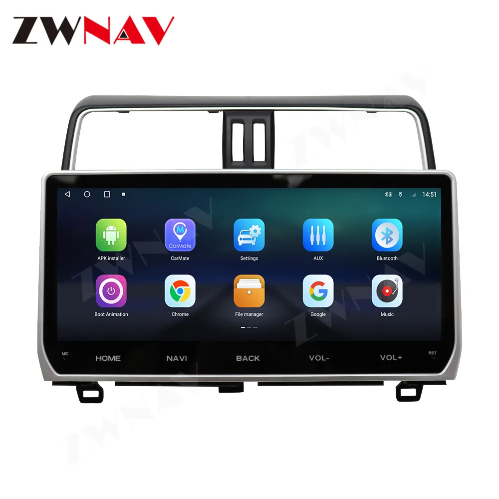 12.3 Inch Android 10 6+128GB For Toyota Land Cruiser Prado 150 2018-2020 Auto Car Multimedia GPS Player Radio Stereo Headunit - купить по