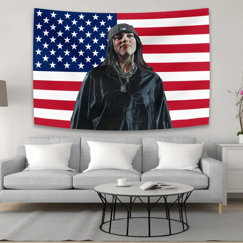 Тематические знаменитости B-Billies, американский розовый гобелен, эстетический декор комнаты, настенный постер, гобелены, фон для спальни, концертные флаги