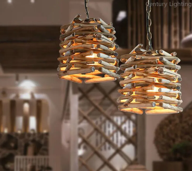 Американская люстра из пеньковой веревки креативная индивидуальность