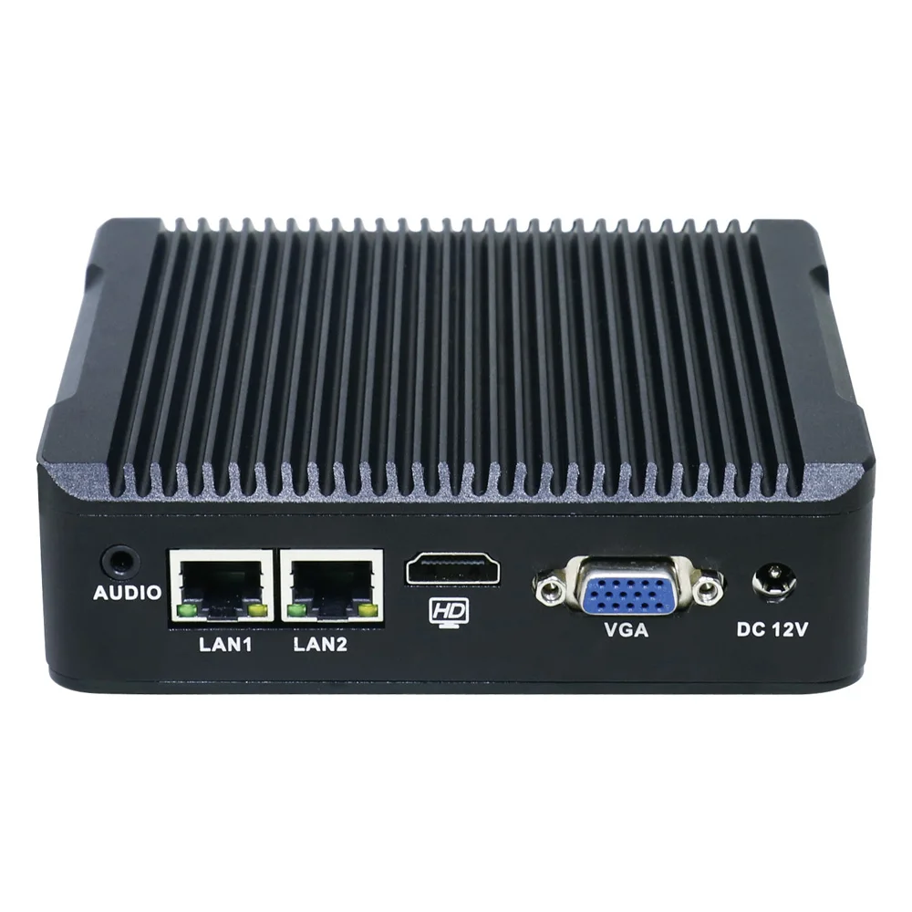 TV BOX with 1*RS232 COM Dual LAN RJ45 fanless mini pc HDMI VGA windows 7/8/10 Pfsense Nuc Mini Computer intel Quad Core J1900 PC