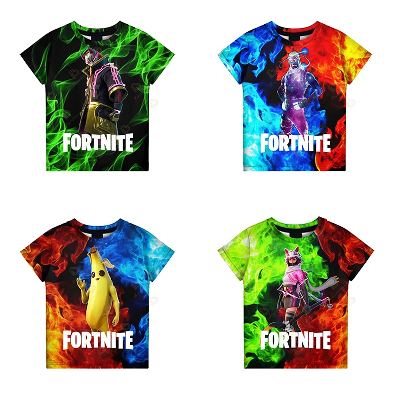 

Fortnite Battle Royale 3d Children Short-sleeved Victory T-shirt Cartoon 3d Printing Baby Boy Girl Summer Shirt Clothes T-shirt