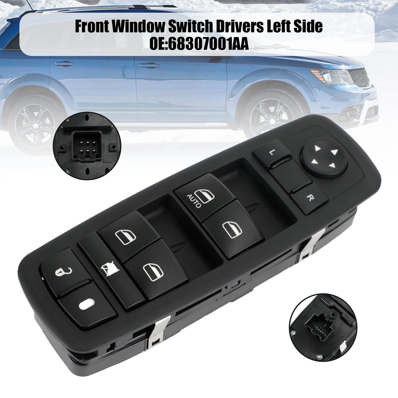 

Areyourshop Front Window Switch Drivers Left Side 68307001AA for Dodge Journey 2017-2019 Car Accessories Part