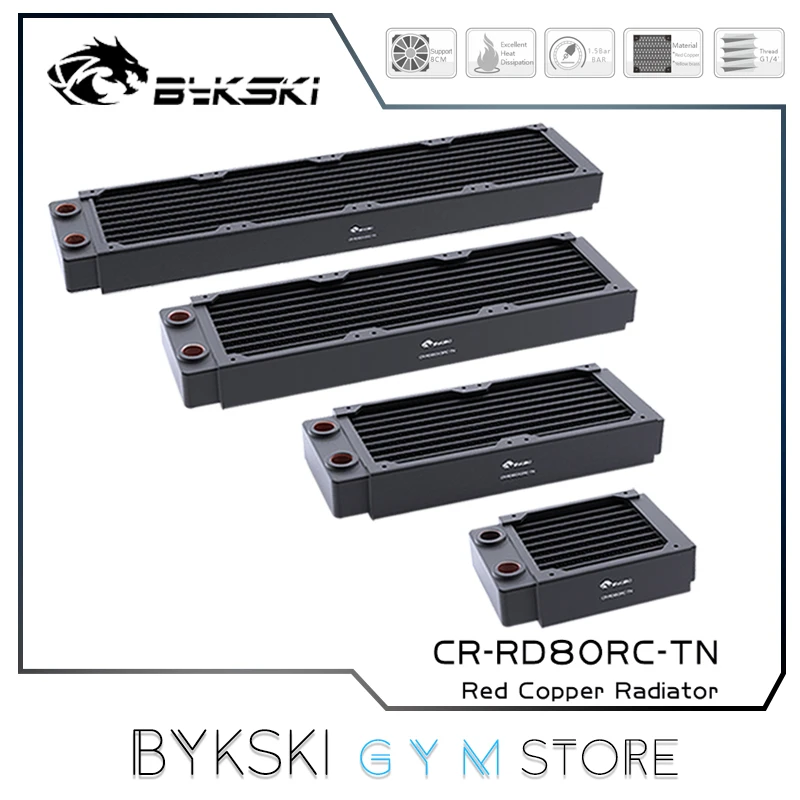 

Bykski CR-RD80X4RC-TN High Performance 80 160 240 320 Copper Water Cooling Radiator Thin PC Heat Dissipation Server 30mm Thick