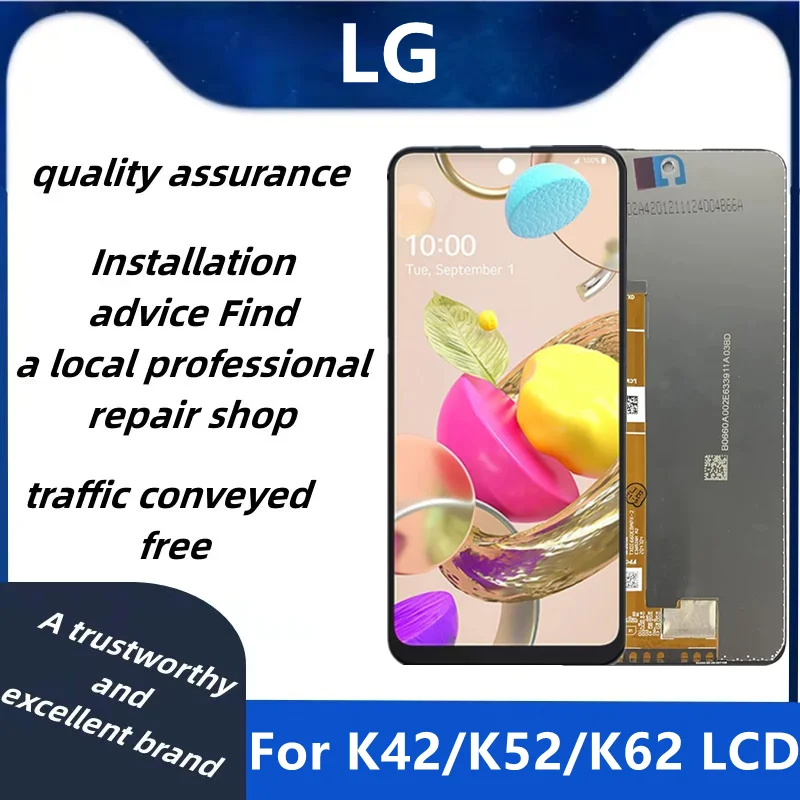 

Original 6.6"; Display For LG K42 K52 K62 LCD Display Touch Screen Digitizer Panel Assembly With Frame Replacement Parts For K62