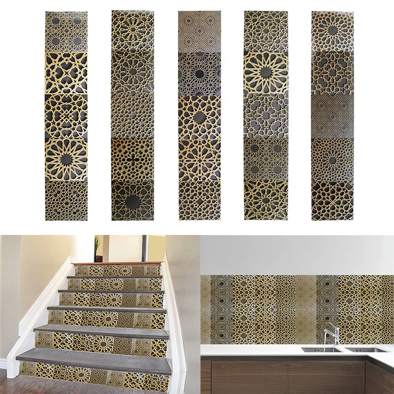 

Wall Borders Tile stickers Wall stickers Stair Stickers Self-Adhesive Waterproof for Kitchen Bathroom Backsplash Home Decoration