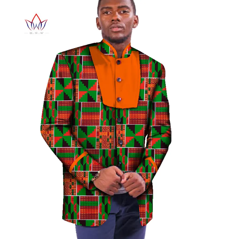 African Jacket For Men African Long Sleeve Mens Top African Clothing Dashiki African Print Blazer Men Outfits WYN345
