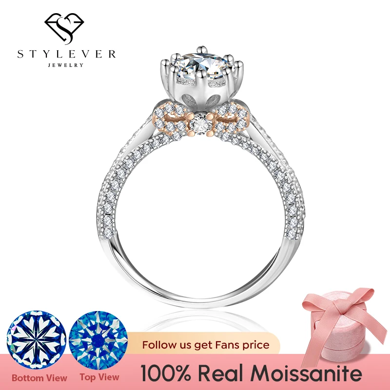 

Женское кольцо с бантом из муассанита, 1 карат