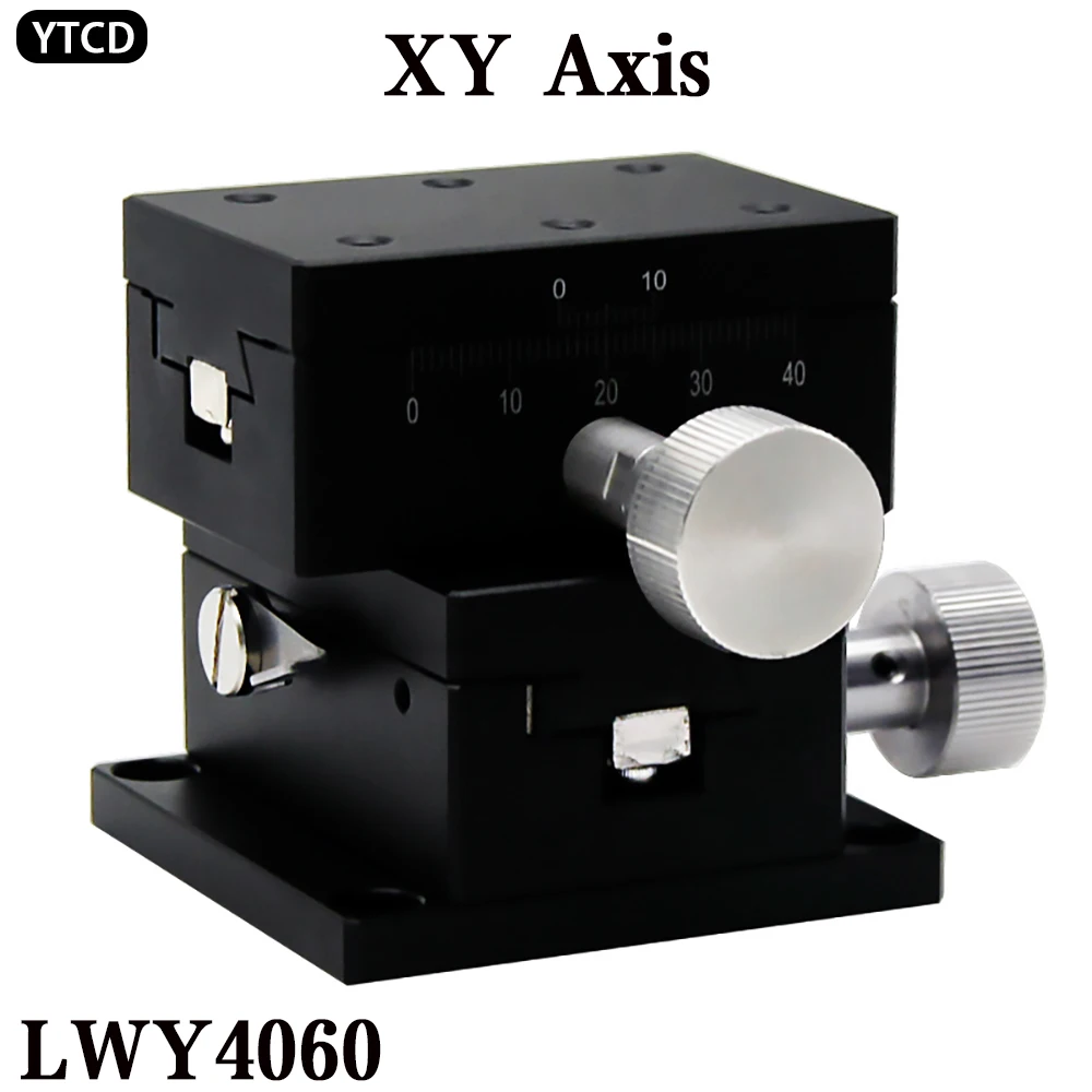 

XY Axis LWY4060 40*60MM Dovetail Groove High Precision Sliding Table Manual Shift Platform Gear Knob Adjust Slider Linear Guide