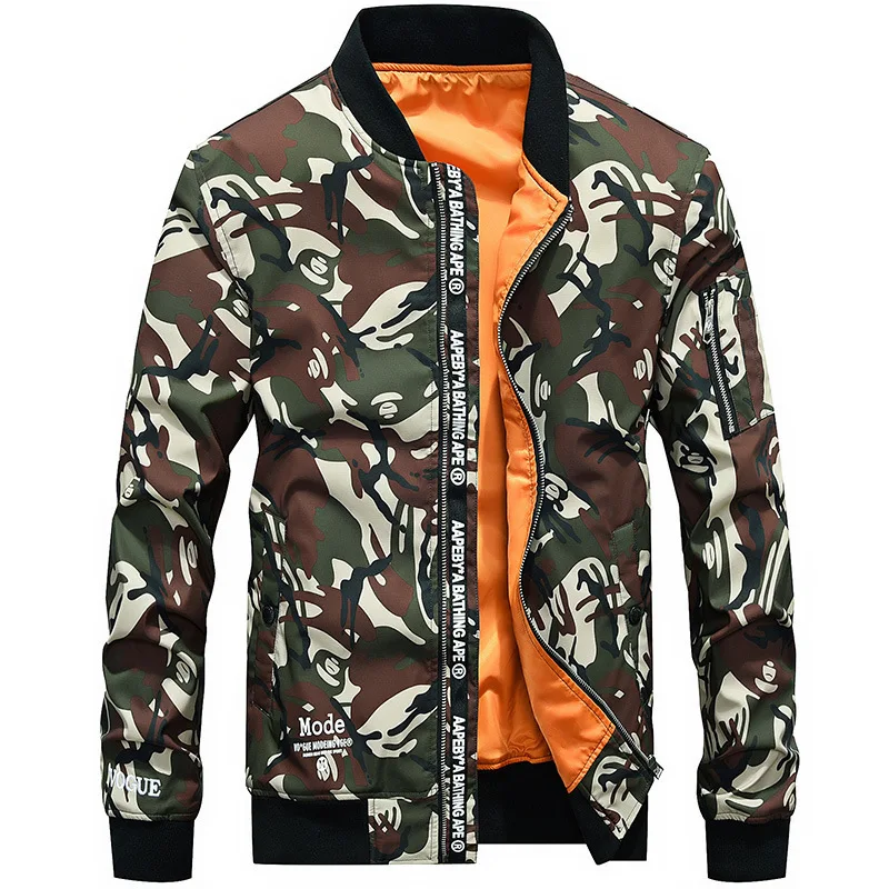 

Men's Aviator Camouflage Jacket Fleece Men's Jacket Fur Collar Warm Windproof Coat Retro Military High Quality Men's Clothing