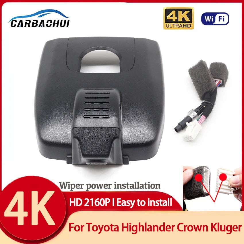 

Видеорегистратор автомобильный, Wi-Fi, HD 2160P, для Toyota Highlander Crown Kluger 2021 2022