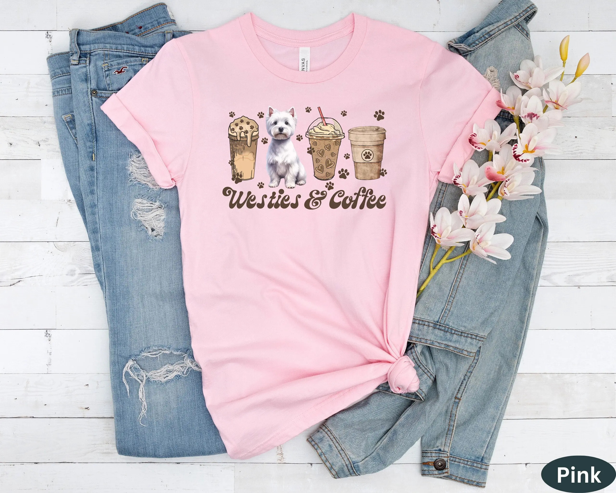 Забавная футболка с собакой вест-хайтером и мамой собаки Hers Westie для человека кофе