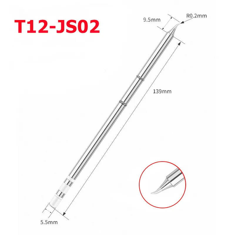 T12 Soldering Solder Iron Tips T12JS02 Iron Tip For Hakko FX951 STC AND STM32 OLED Soldering Station Electric Soldering Iron