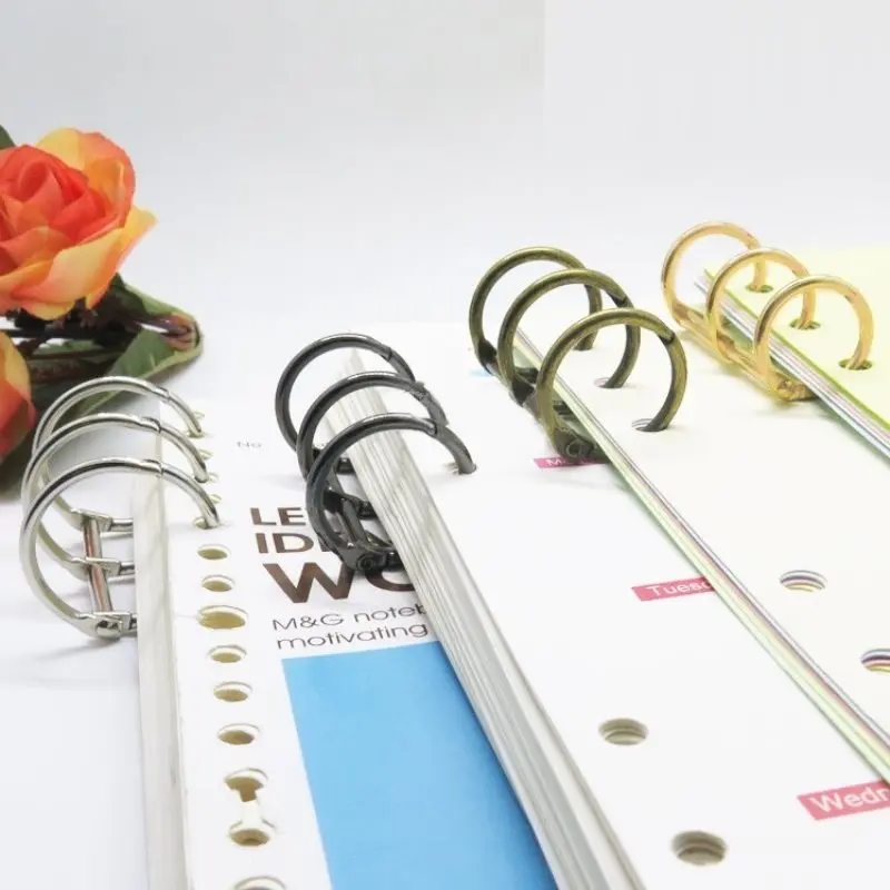

2Pcs Metal Loose Leaf Book Binder 3 Rings For Notebook Album Scrapbook Clips