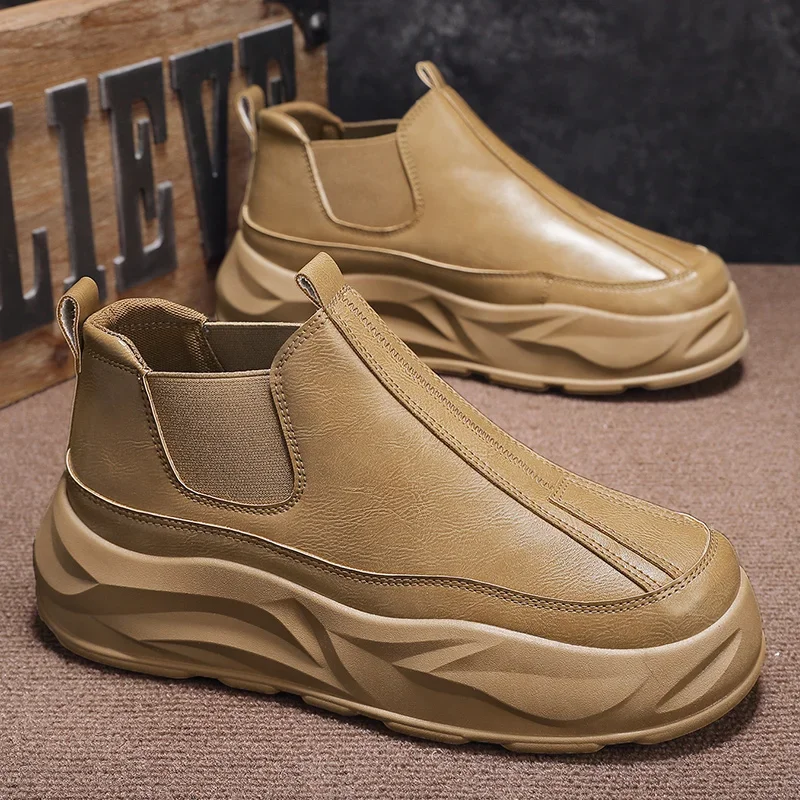 Мужские ботинки на толстой подошве в британском стиле